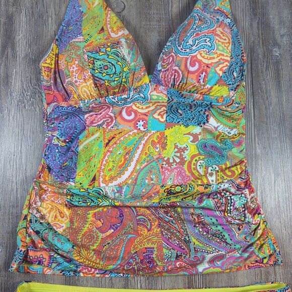 Women's Bleu Rod Beattie Bohemian Paradise Halter Tankini & Skirt Size 8 - Picture 5 of 13